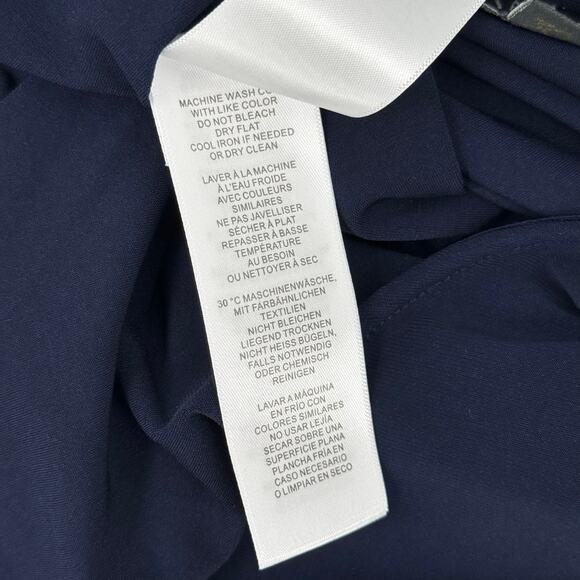 Adrianna Papell Dress SZ Small NWT Navy Chiffon Overlay Draped Evening Cocktail - Picture 16 of 16